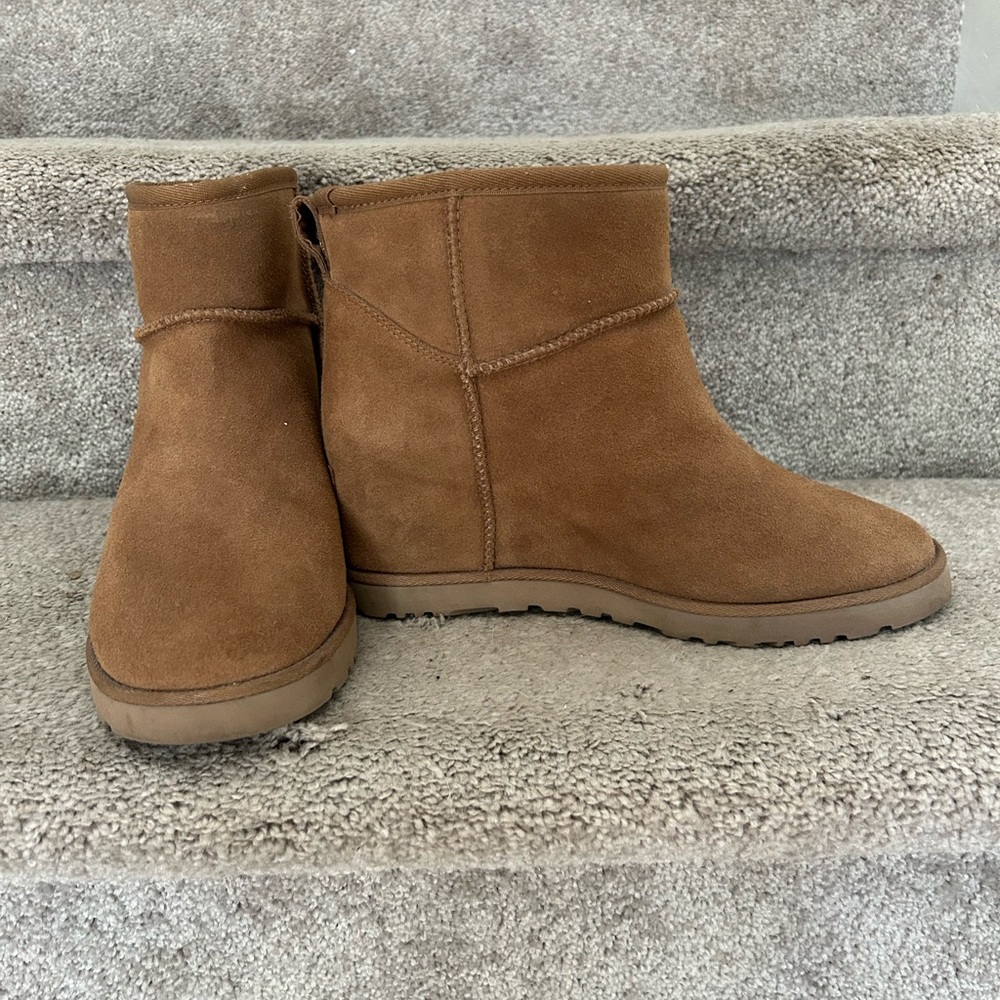 UGG Women's Suede Brown Wedge heel Ankle Booties. Very good condition.